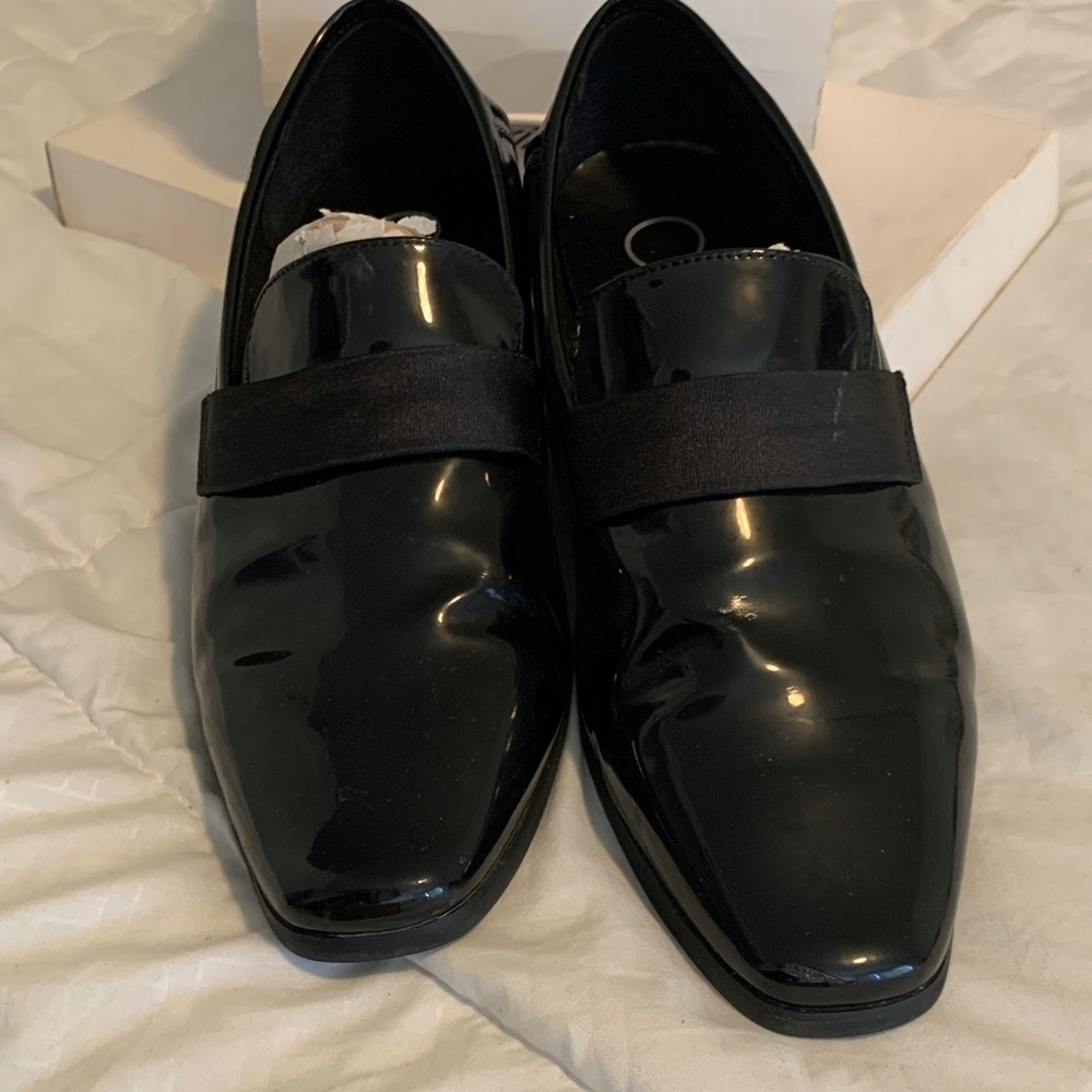 Calvin Klein Glossy Black Men's Slip-On Loafers